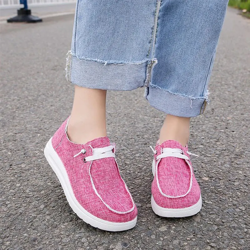 

Women's Casual Round Toe Shoe Breathable All Match Solid Color 2022 Summer Soft New Comfy Flat Sole Leisure Fashion Casual Shoes
