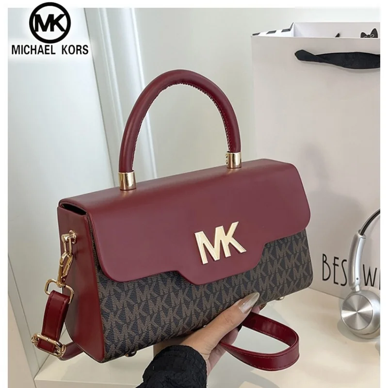 Фото Женская модная сумка через плечо Michael Kors, классическая сумка с логотипом MK, многофункциональная маленькая квадратная сумка. №1
