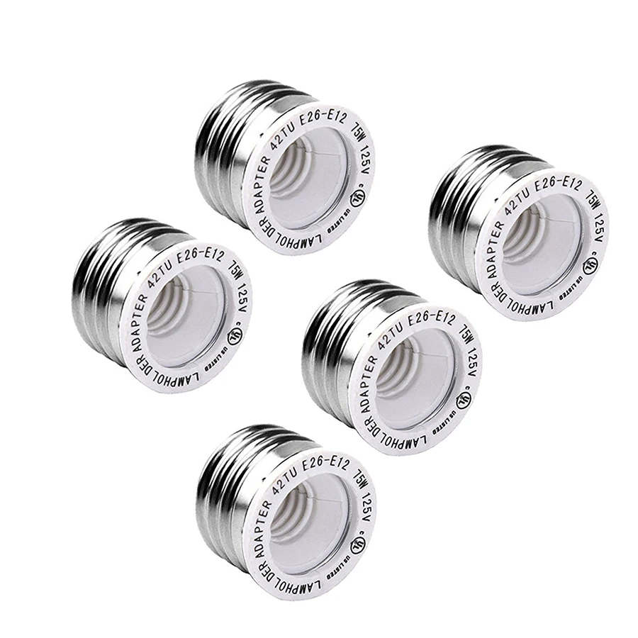 

Lamp Sockets E26 to E12 Socket Adapter Lamp Bulbs Sockets Adapter Converter Flame Retardant Candelabra Screw Bulb Socket