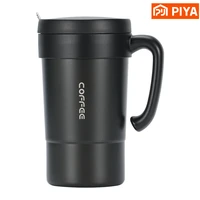 600ml vacuum insulated coffee mug 304 stainless steel water bottle handle thermal insulated mug coffee tumbler mug for office