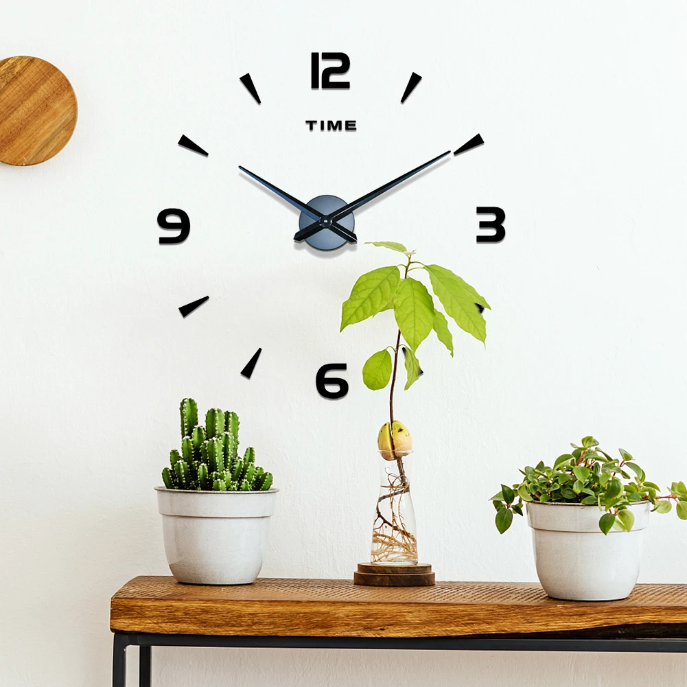 

Большие настенные часы современного дизайна, 3D часы «сделай сам», модные часы, акриловые зеркальные наклейки, декор для гостиной и дома