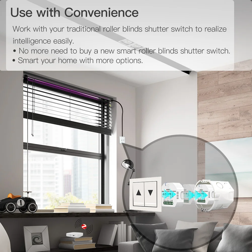 Умный модуль переключателя Moes ZigBee RF433 для штор устройство самостоятельной сборки