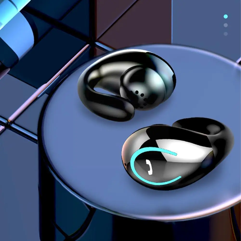 

Single Ear Clip Wireless Bluetooth 5.0 Headphones Sports Noise Earphones HiFi Cancelling Gaming Bass Waterproof Earbuds Hea G0S3