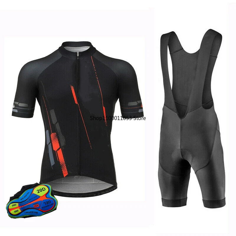 

Softness Antiskid Short Sleeve Suits Racing Sportswear Bicycle Clothes Mountain Bike Jerseys With Bib-shorts For Men Team Sets