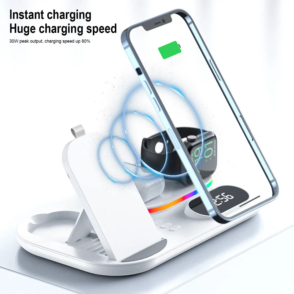 Wireless Charger Dock Charging Station 4in1 For Samsung Watch Iphone 13/14 Universal Multi Functional Wireless Fast Charging