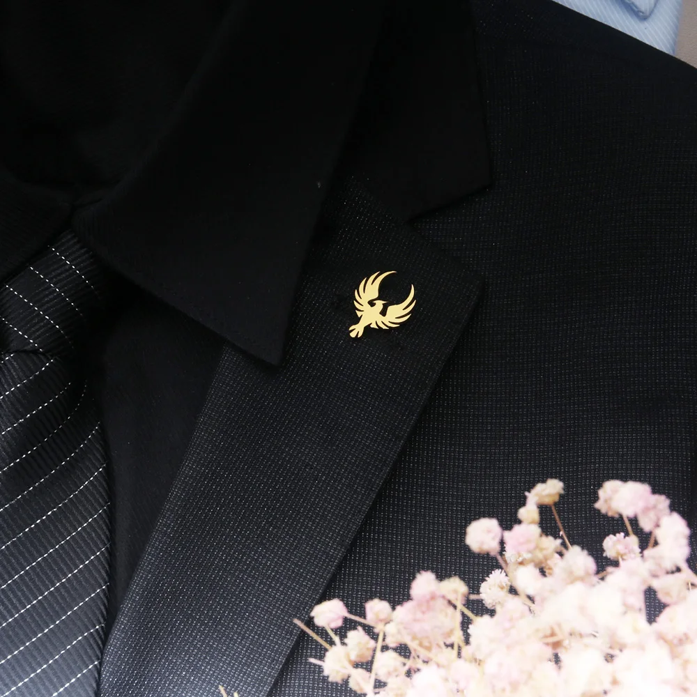 Классическая брошь с тотемом Феникса Tangula из нержавеющей стали мужской амулет