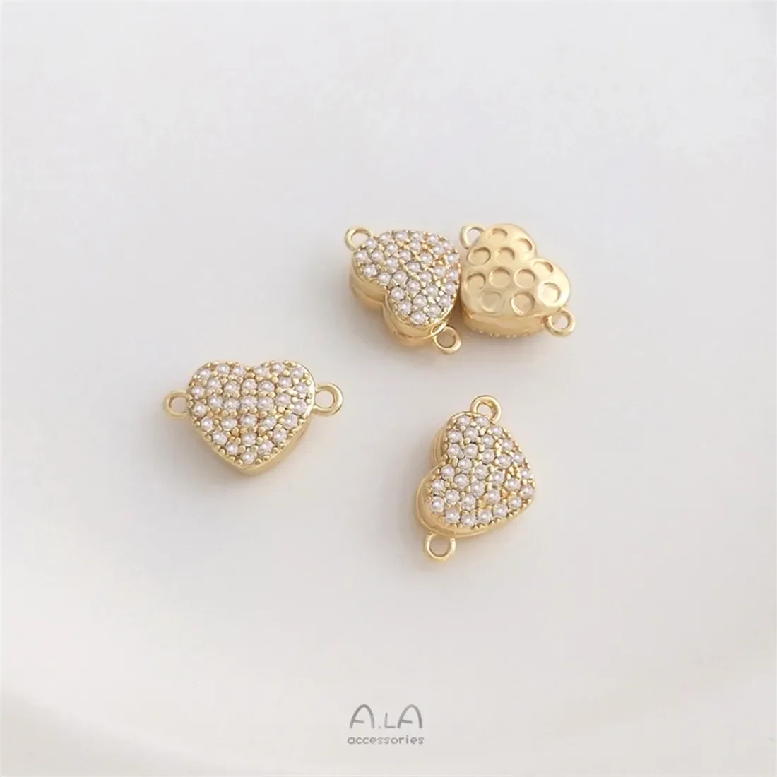 Микроинкрустированный циркон 14-каратное золото персиковое магнитное застежка в