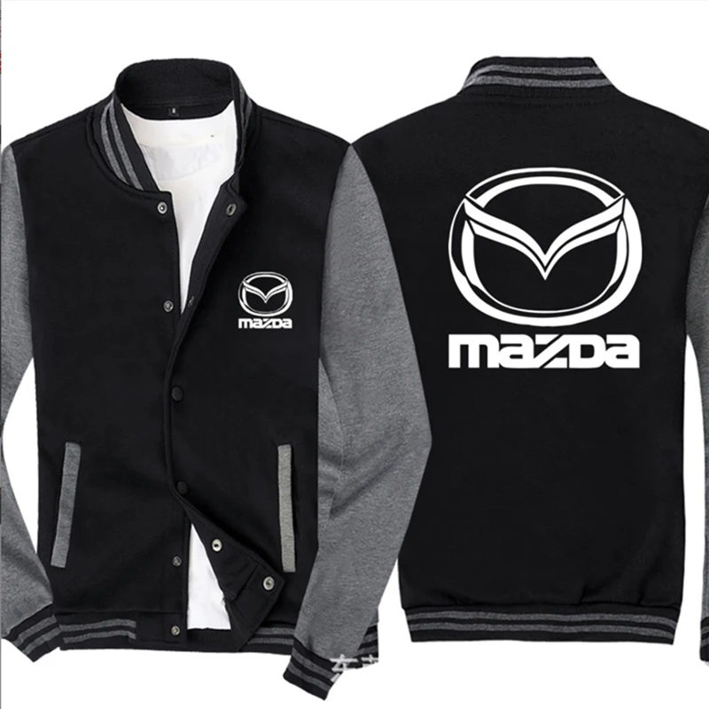 

NEW Men Baseball uniform for MAZDA Car Logo Print Casual Hip Hop Harajuku Warm Sweatshirts Mens Baseball Jacket Slim Fit Unisex