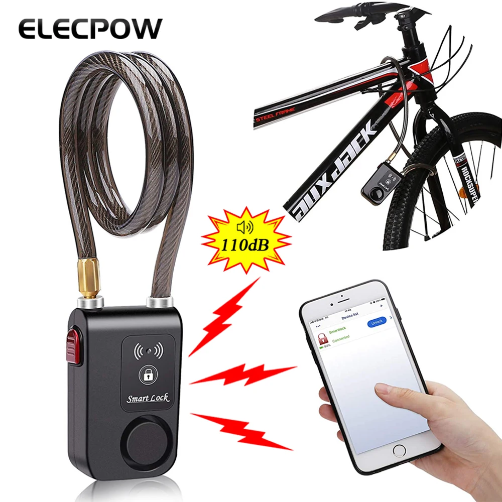 

Elecpow Bluetooth Bike Motorcycle Lock Alarm Security Smart APP Control Waterproof Burglar Vibration Bike Alarm Lock System