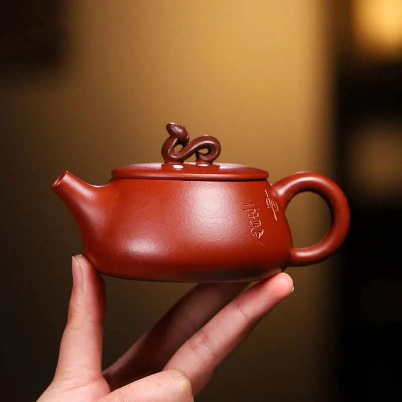 

150ml Authentic Yixing Purple Clay Teapots Famous Handmade Stone Scoop Tea Pot Raw Ore Dahongpao Kettle Chinese Zisha Tea Set