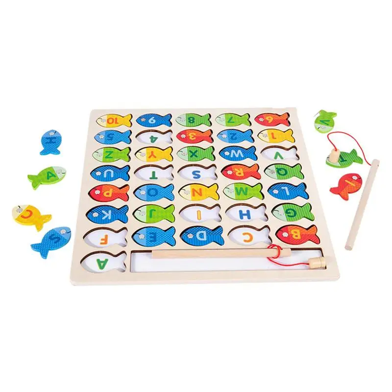 

Магнитная деревянная рыболовная игра, алфавит, цветная сортировка, головоломка, алфавит, цифры, рыбалка, Настольная рыбалка, игра для детей, раннее соответствие