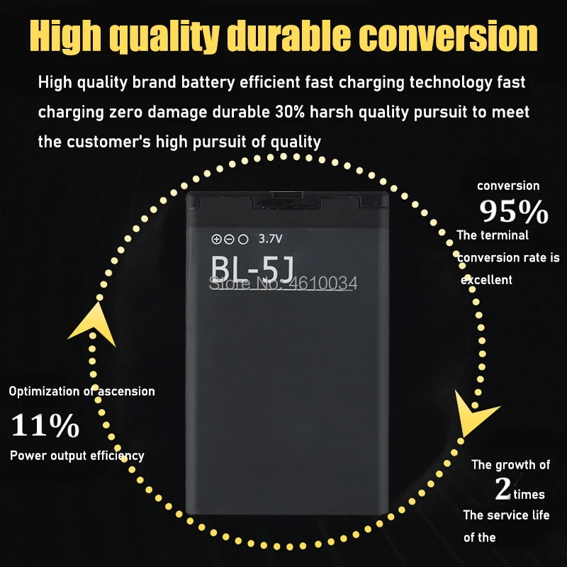 BL-5J BL 5J Battery For Nokia 5800 Nuron 5230 5233 C3 5228 X6 X9 N900 5800XM 5800i 5800W 5230XM 5232 5235 5802 Phone | Электроника