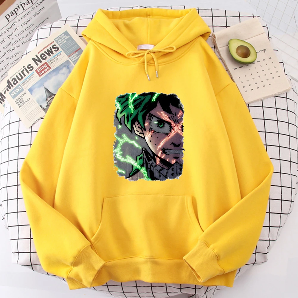 

My Hero Academia Hoody Midoriya Izuku Men's Hoodies Comfortable Korean Man Sweatshirts Street Fashion Japan Anime Warm Clothes