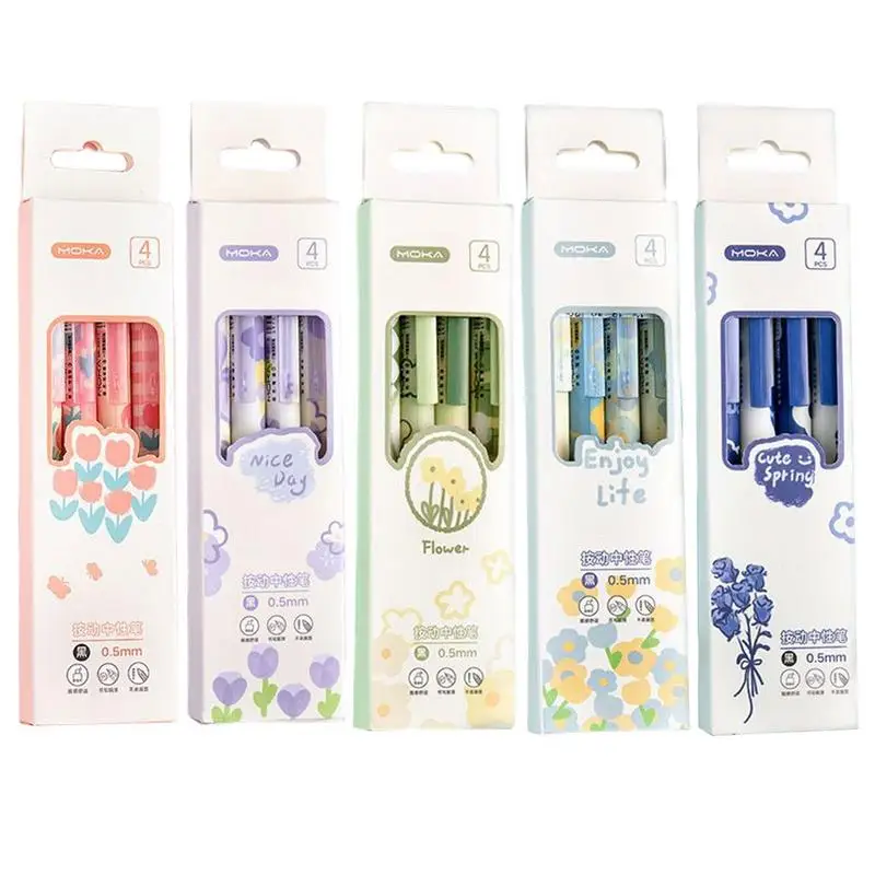 

4 шт., ручки с гелевыми чернилами, 0,5 мм