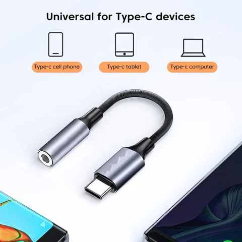 USB-адаптер для наушников типа C на разъем 3,5, USB-C 3 5 мм, аудиокабель-конвертер для IPhone 15 15 Pro MAX Samsung Galaxy Huawei Xiaomi