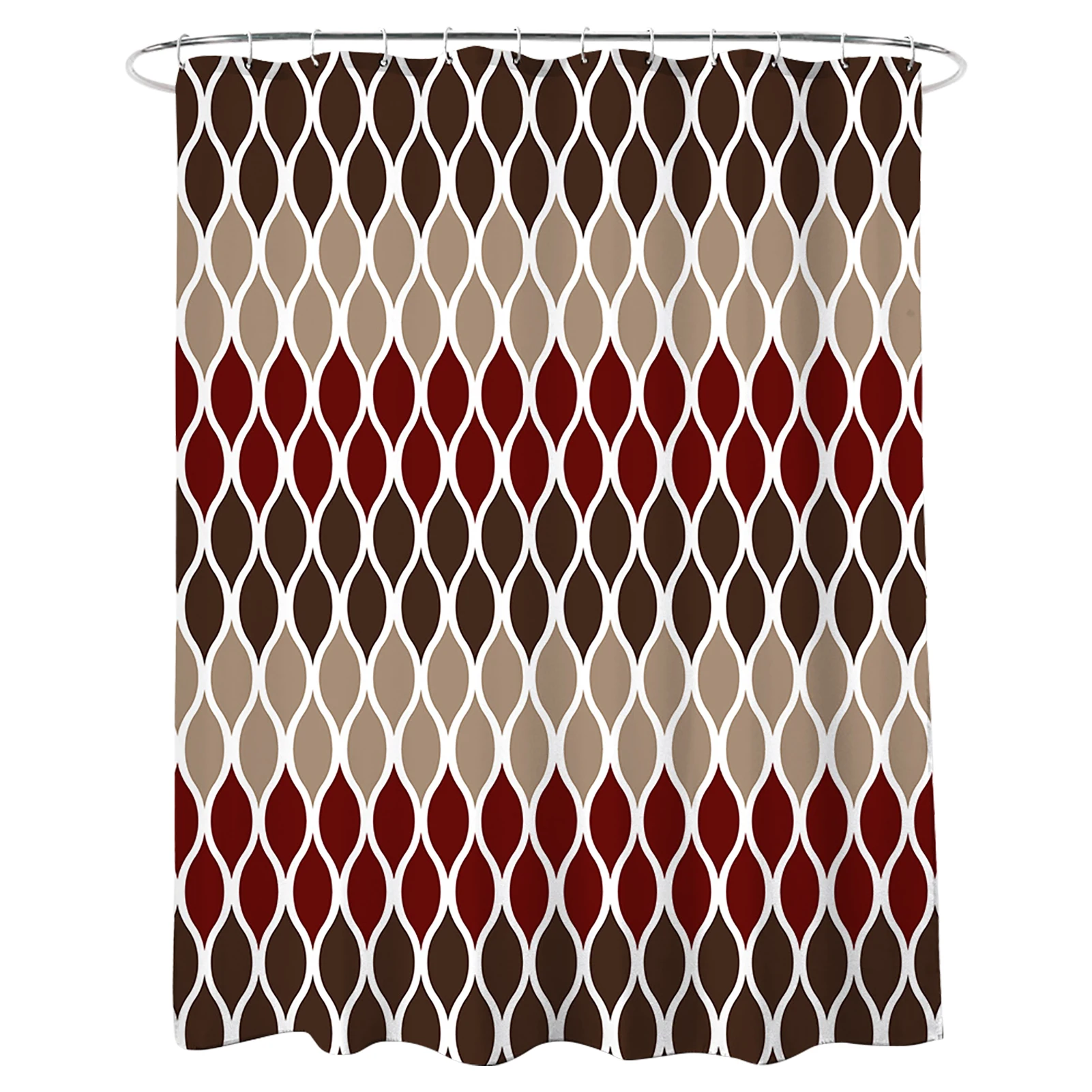 

Printed Dorm Polyester Home Hotel Washable Waterproof Toilet Thicken Anti Mould With Hooks Multipurpose Durable Shower Curtain