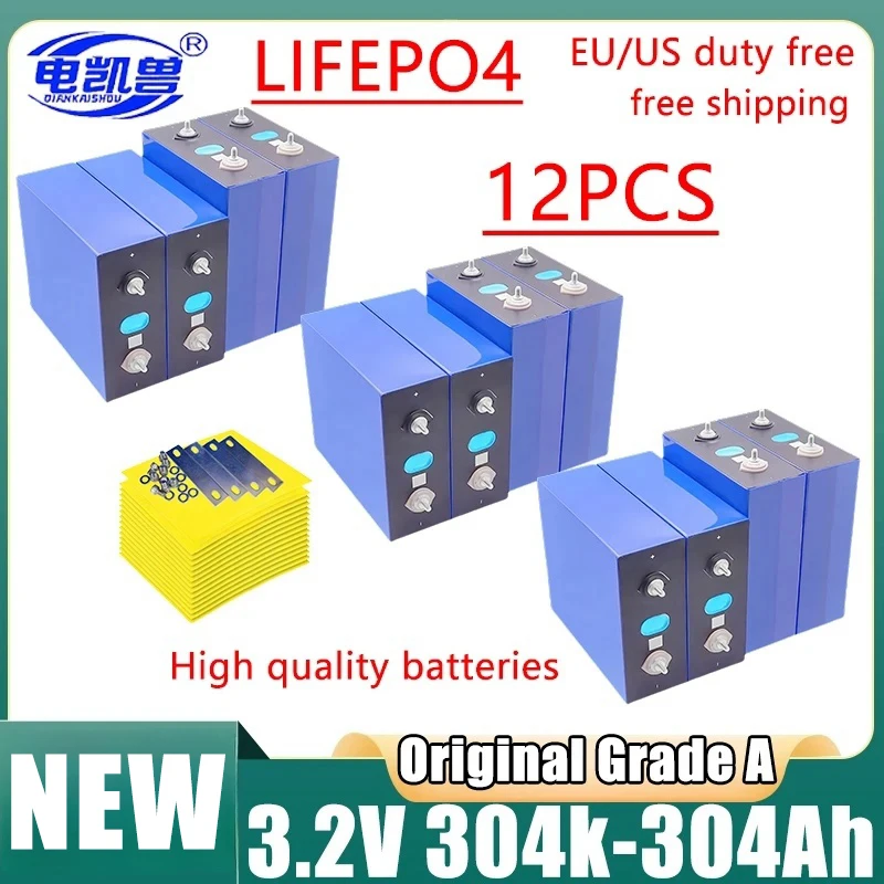 12 шт. новый LiFePO4 3 2 В 304 Ач Совершенно аккумуляторный элемент класса А 6000+ цикл A для