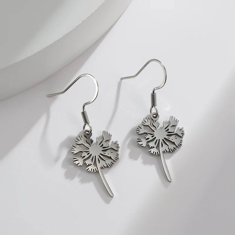 Висячие серьги с цветком одуванчика для девочек идеи рождественских подарков