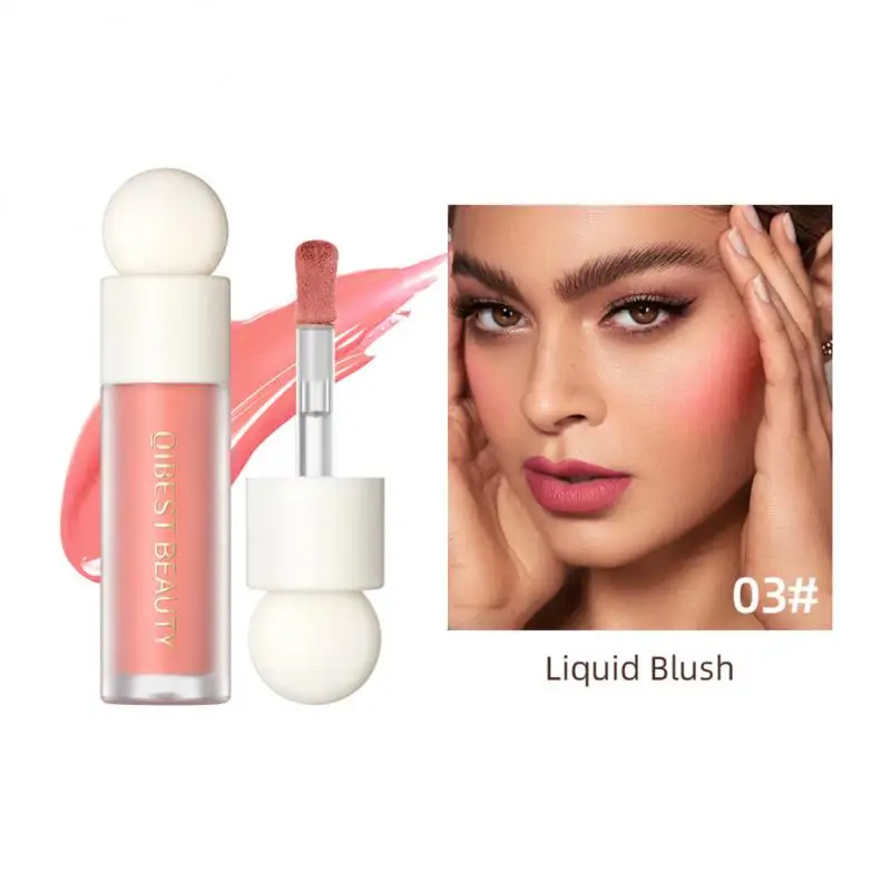 

QIBEST Liquid Blusher Highlighter Makeup For Women Cheek Lightweight Long Lasting Natural Face Contouring Blush Makeup Cosmetic