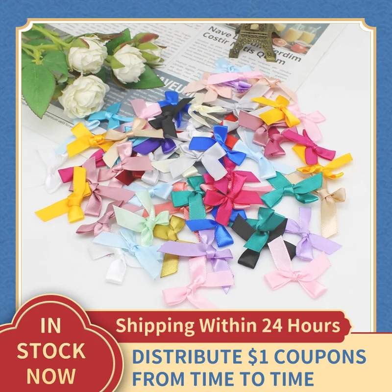 

(50-100 Pcs/pack) DIY Party Decoration Ribbon Bows Satin Ribbon Bow Flower Craft Decoration Handwork Crafts Textile Wholesale
