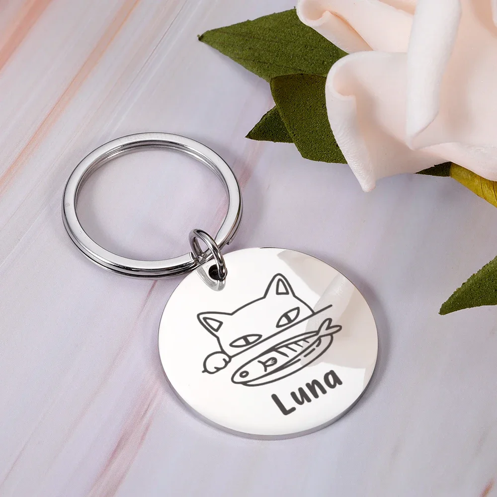 

Customizable Pets Cats Tag Engraving Name Number Personalized Cat Necklace ID Tag for Dogs Accessories Anti-lost Cats Nameplate