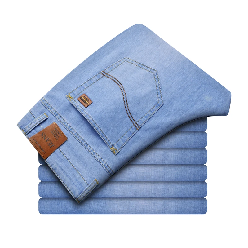 

Джинсы мужские Стрейчевые из тонкого хлопка, с высокой талией