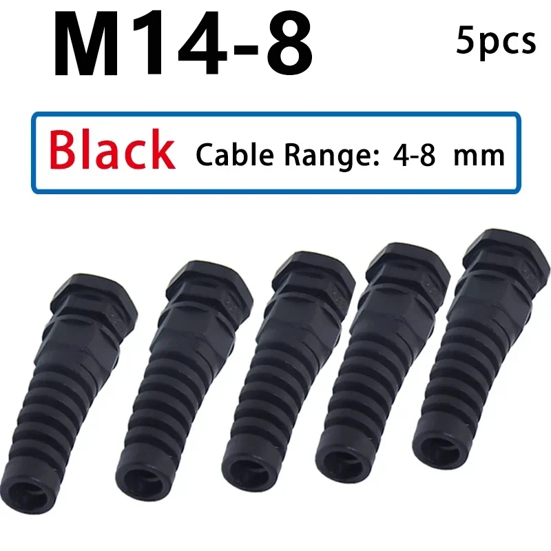 

5 шт. черные нейлоновые водонепроницаемые кабельные втулки PG7