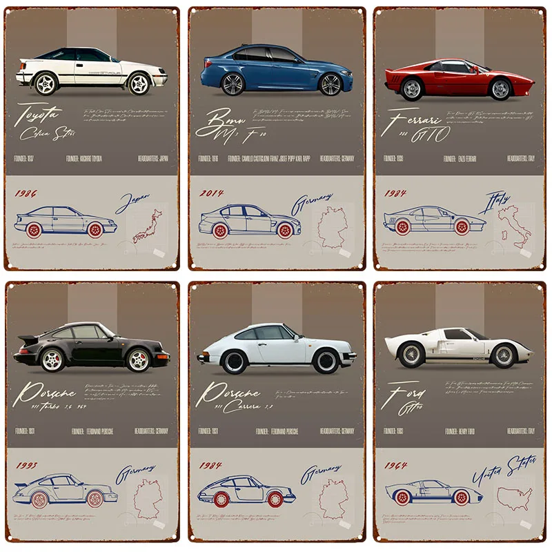 

Винтажные спортивные автомобили, металлические знаки, жестяные рекламные декоративные знаки, постеры для автомобиля, для дома, гостиной, мужские пещерный гараж Club, Настенный декор