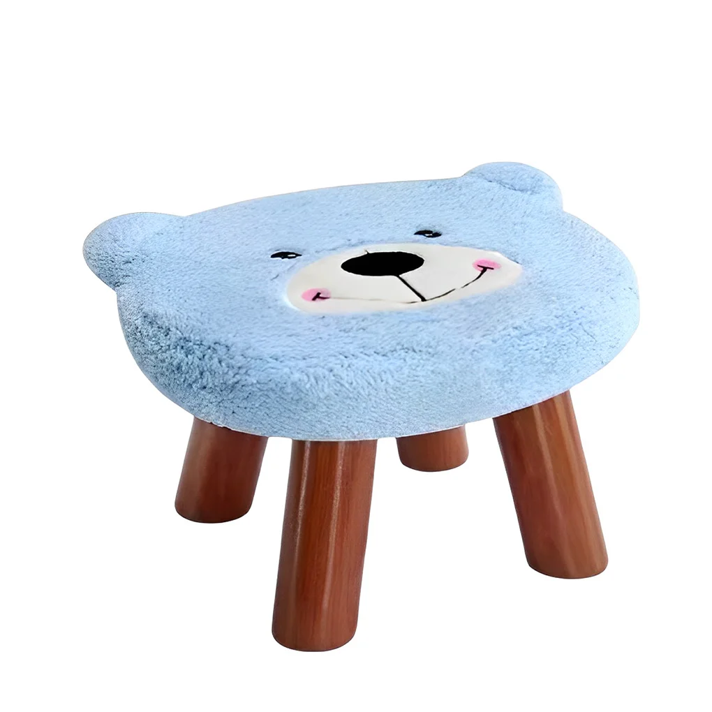 

Solid Children’ Wood Stool Footrest Sofa Chair Footstool Cartoon Bench