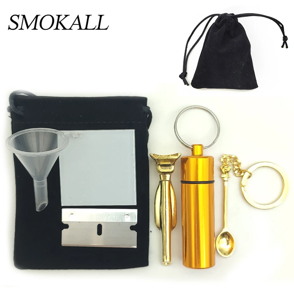 

1Set Sniffer With Metal Storage Box Spoon Smoking Accessories Snuff Sniffer Set Pour Fumeur Coke Snuifbuis Kit Para Fumar