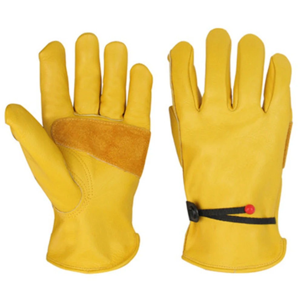 

Ladies Professional Thorn Proof Work Gauntlets Yellow Leather Gardening Gloves Professional Working Protective Gloves Men Women