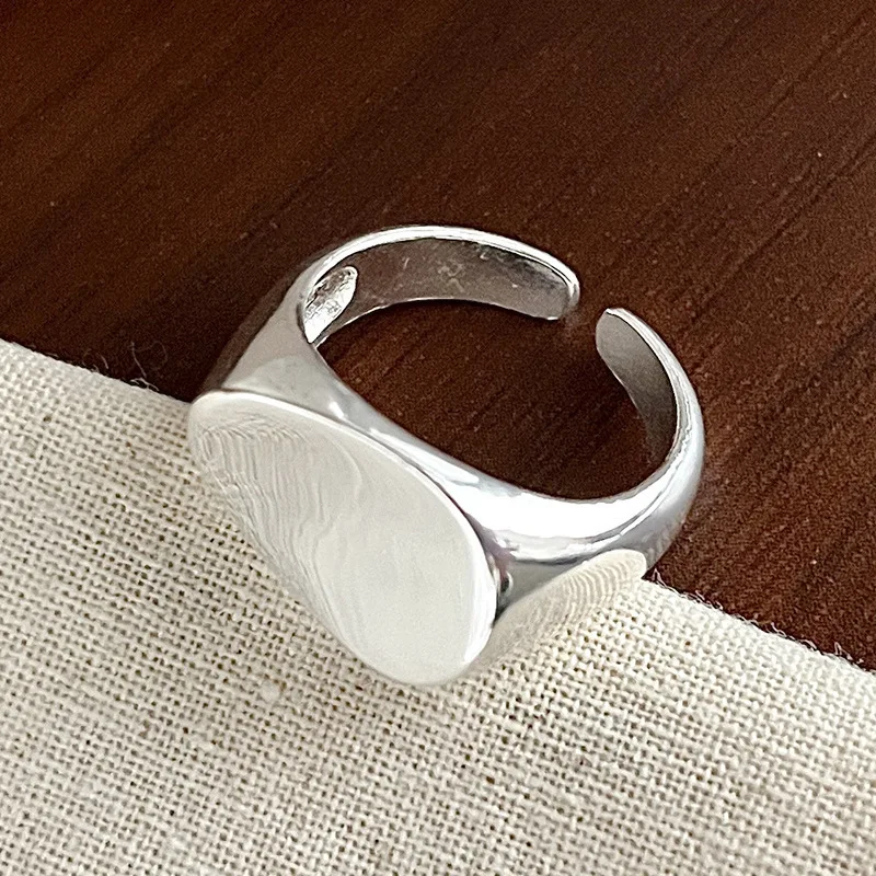 

Кольцо PANJBJ из серебра 925 пробы овальное простое модное регулируемое ювелирное изделие в стиле панк подарок на день рождения Прямая поставка