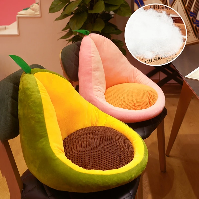 

Cartoon Avocado Chair Cushion Kawaii Fruit Stuffed Seat Back Cushion Cute Seat Cushion for Home Office Hotel Kids Plush Toy