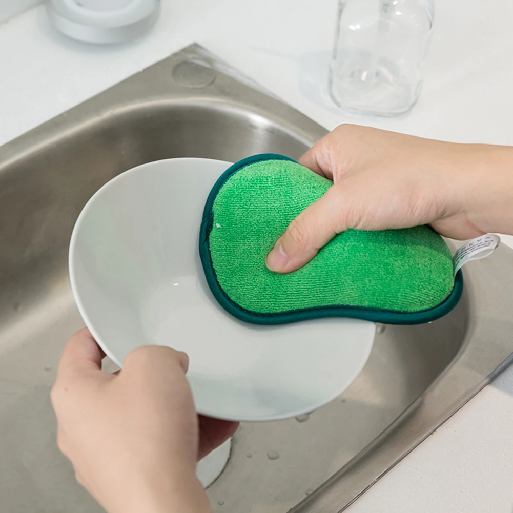 

5pcs Household Sponge Kitchen Cleaning Brush Reusable Kitchenware Scouring Pad Double Sided Bowl Pot Sponge Cleaning Cloth