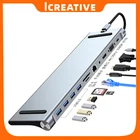 Док-станция USB Type-C 11 в 1, адаптер MST, двойной дисплей, HDMI, VGA, PD, для ноутбуков Apple, Asus, HP, Samsung, MacBook