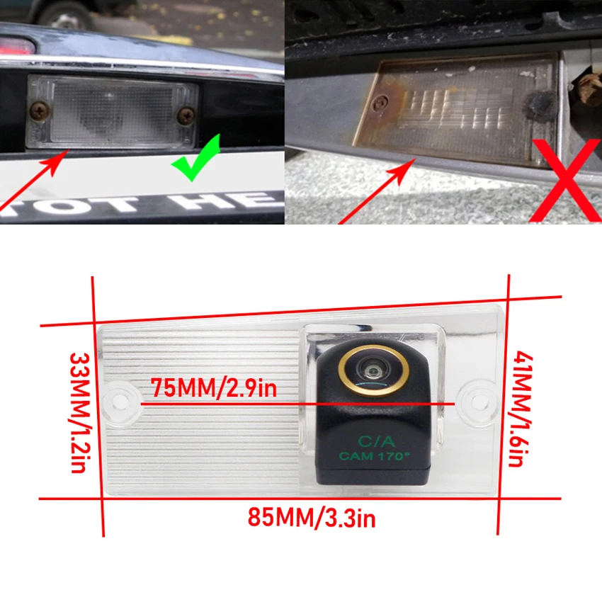 Камера заднего вида AHD 1080P 170 ° рыбий глаз для Kia Sportage MK2 Naza Sorento BL MK1 2003 ~ 2010 HD ночное