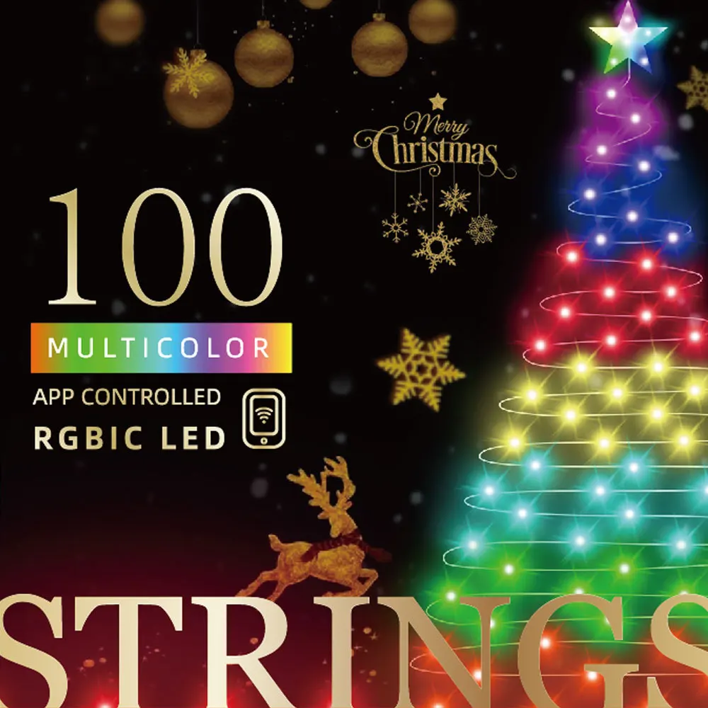 

USB LED String Lights with Remote Controller 11 Modes Bluetooth APP Pastel Easter Lights Christmas Festival