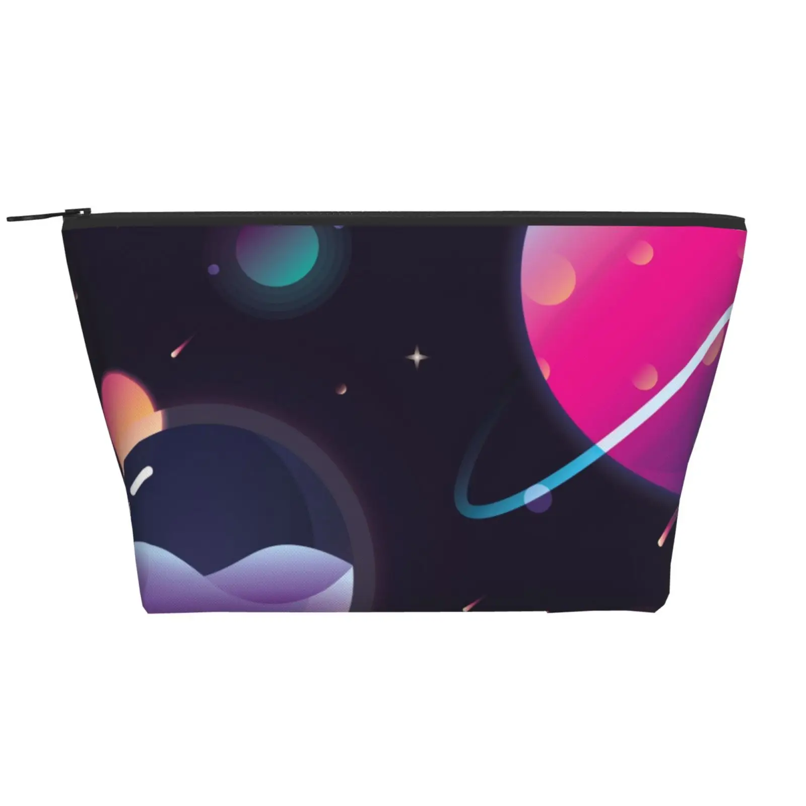 

Planet Neon Trapezoid Daily Storage Bag Polyester Holiday Side Bag for Ladies Travel Bag Organizer Makeup Organizer Folding