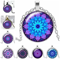 2020 new mandala 3 color necklace glass convex personality pendant necklace gift wholesale