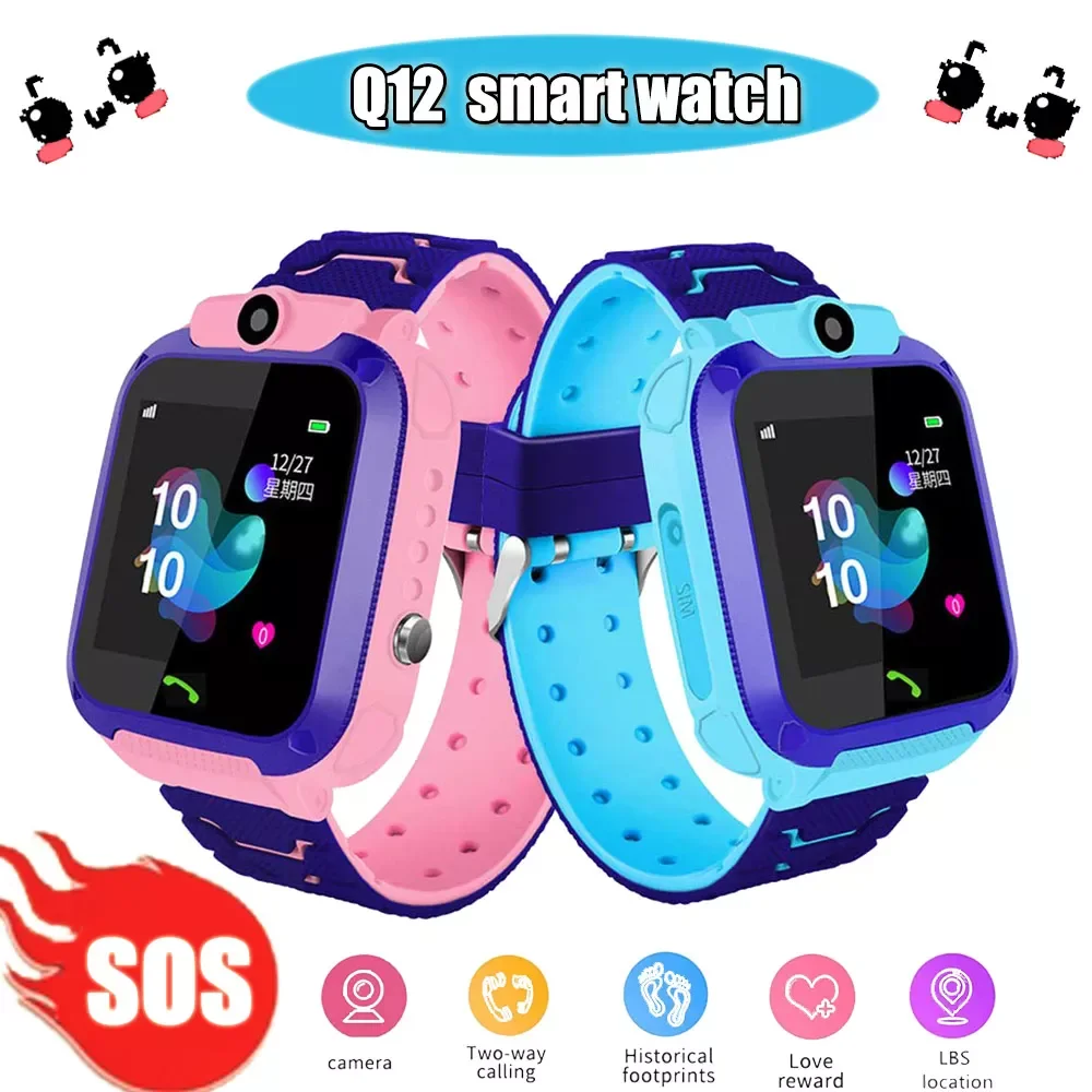 

New Q12 Child Smart Watch SOS Smart Distress Call Location Tracking Telephone Watches IP67 Waterproof Anti-Lost Kids SmartWatch