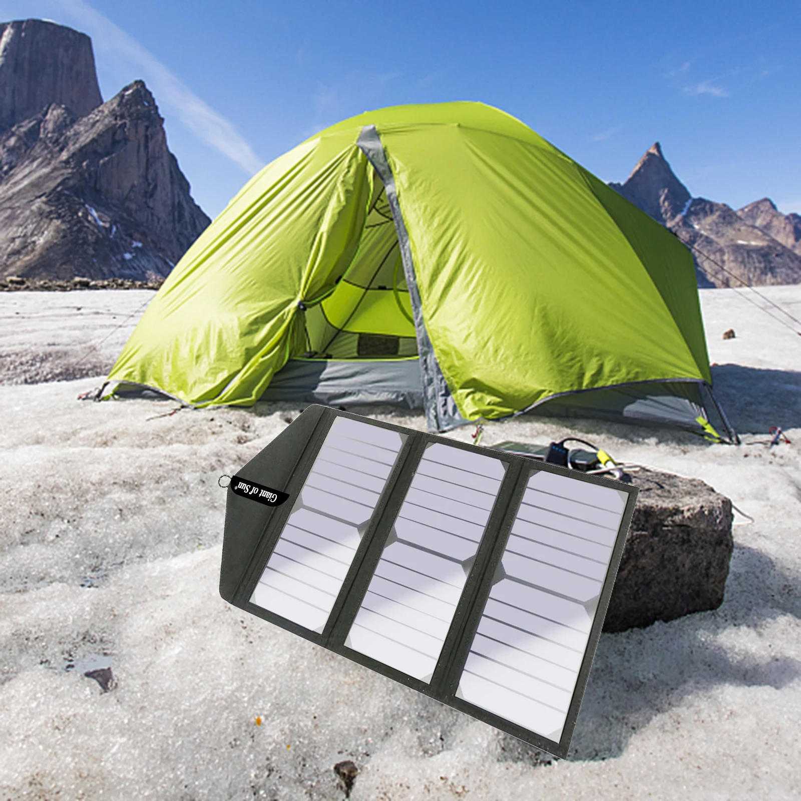 

Portable Tri-fold Solar Panel Set USB C Fast Charger with Adapter for Laptop iPad 30W 20V QC3.0 Outdoor Power Battery Cells