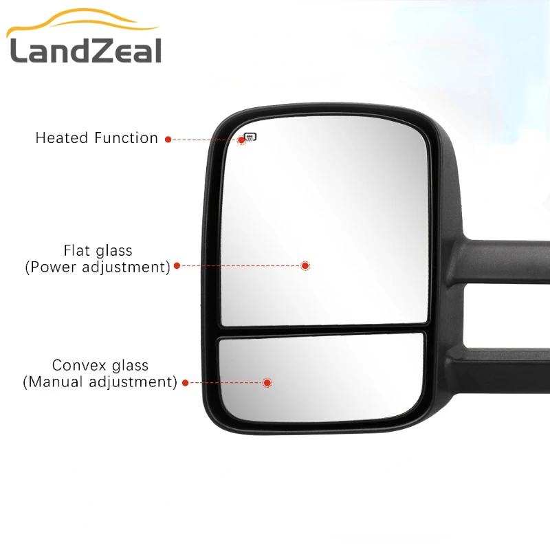 1 пара черных текстур 7253-07-EH мощные Подогреваемые зеркала заднего вида для 2007-2013