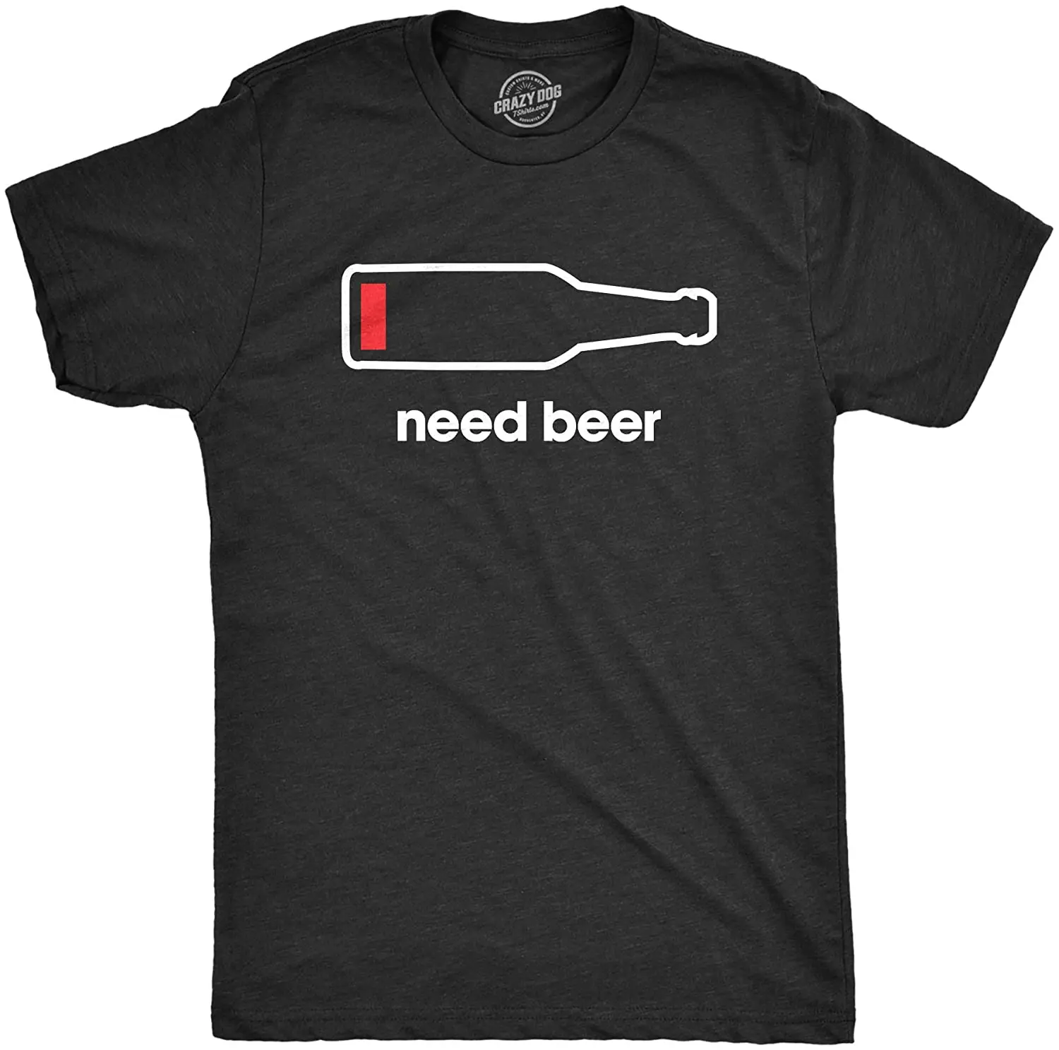 

Mens Need Beer T Shirt Funny Low Battery Dad Gift Graphic Sarcastic Humor Tee