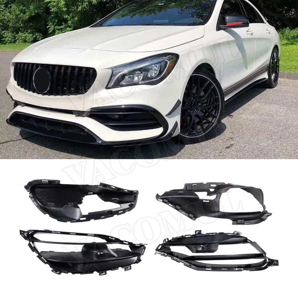 

Рамка для передней решетки вентиляционного отверстия для CLA W117 ABS, черная рамка для Benz CLA Class W117 CLA200 CLA220 CLA45 AMG 2016 2017 2018