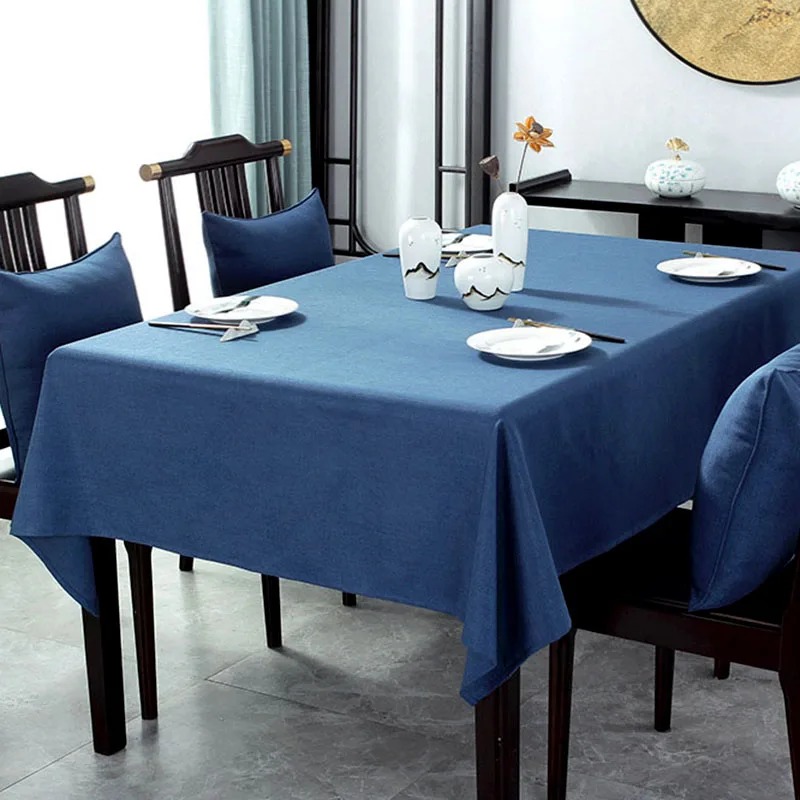 

Linen Tablecloths Kitchen Table Multi Color Solid Decorative Waterproof Oilproof Thick Rectangular Table Cover Tea Table Cloth