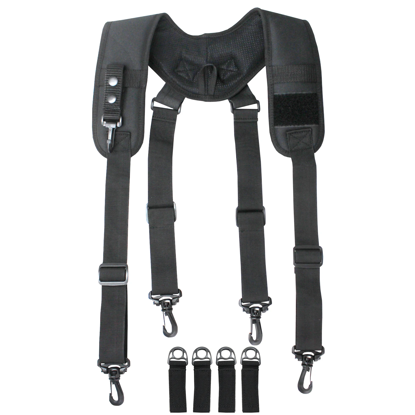 Tactical Duty Belt Harness Suspenders Padded Tool Belt Suspender Padded Adjustable Suspenders( With Key Holder)