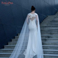 youlapan vg53 3m bridal shawl women cape wedding party long veil cloak bolero lace applique bridal veil wedding bridal wraps