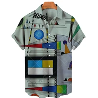 mens hawaiian shirt vintage short sleeve single row button shirt floral shirt european and american style lapel large 5xl