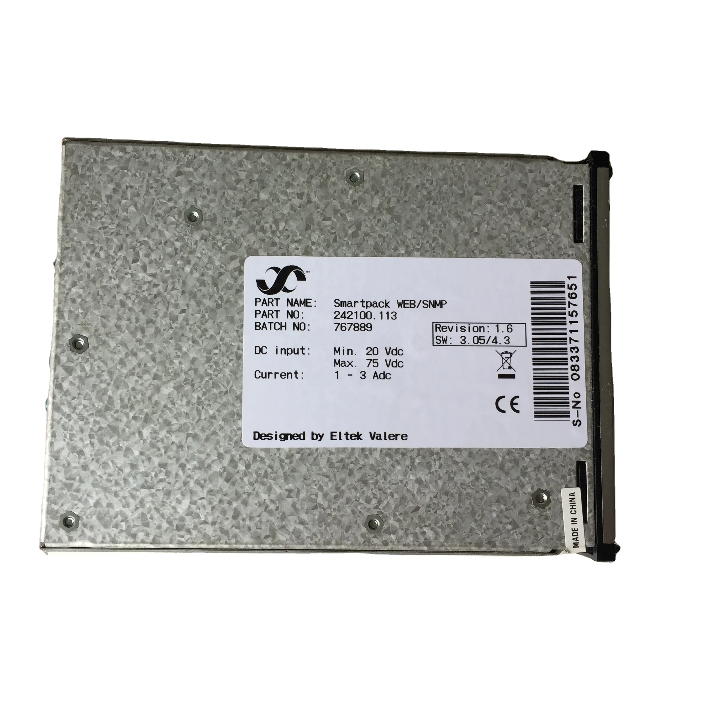 

Rectifier SMARTPACK WEB/SNMP 242100.113 Power Supply Module
