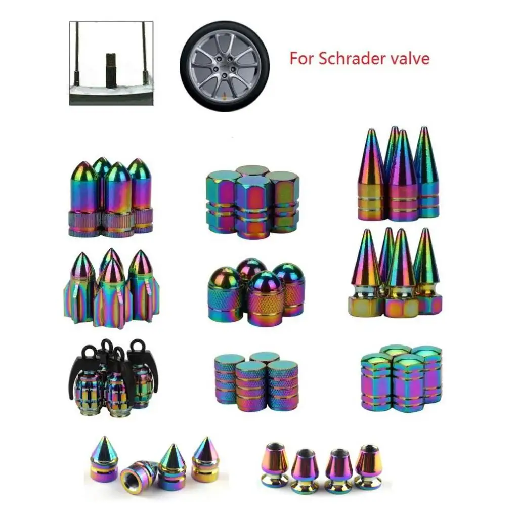 

4 шт. разноцветные пылезащитные клапаны Schrader для почти всех американских клапанов